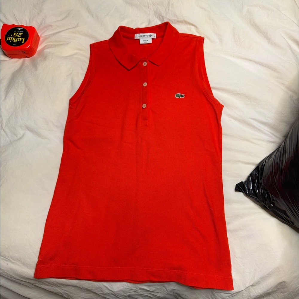 Lacoste Women's Sleeveless Polo Tank - Red